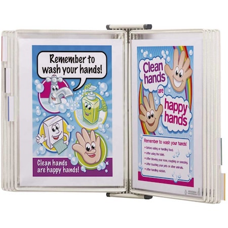 Tarifold Antimicrobial Wall Display Unit 10 White Pockets WA221